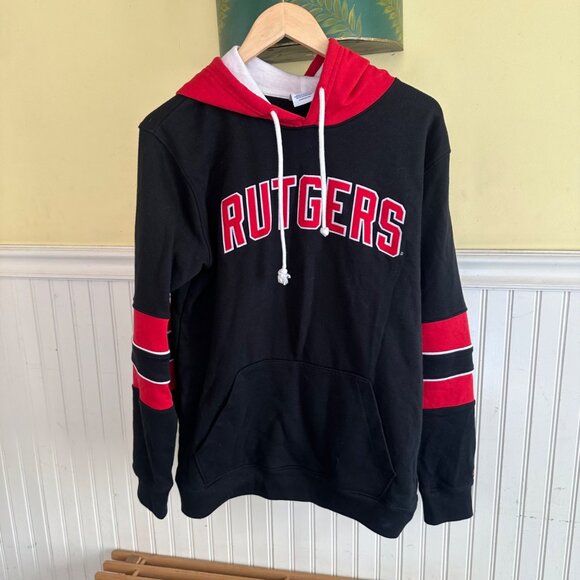 Champion Other - Champion Rutgers Black & Red Hoodie Sweatshirt M vintage 90s RU